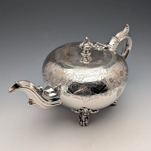 Late 19th Century British Antique Silver Plate Teapot